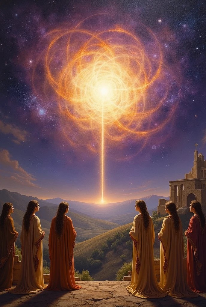 Super nova seen from the sky Renaissance painting