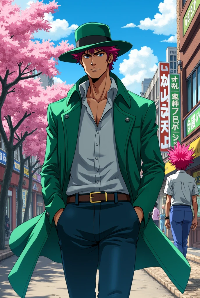 Jotaro kujo approaching yuji itadori anime style
