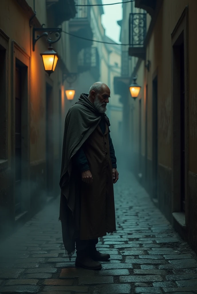 "The old man perform his last violent in roem, he is feeling the reaper is hugging behimd him listen carefully to his last breath"