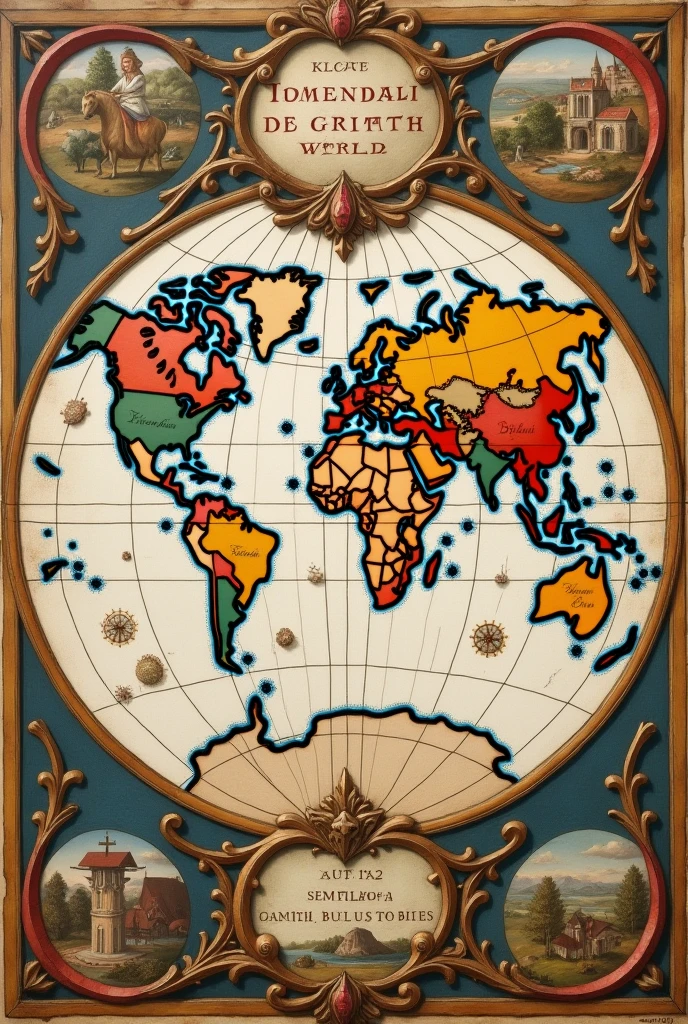World map Renaissance painting from 1452