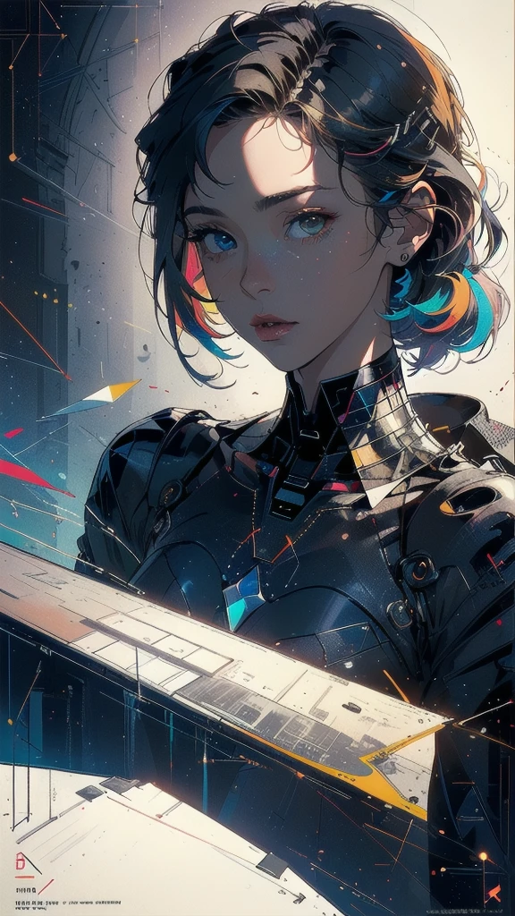 (((masterpiece, highest quality))),(((solo:1.2))),(((1girl:1.2))),32k wallpaper, very detailed, poster, vintage science fiction,(((((geometric cinematic movie poster))))), (bauhaus), shape,(((abstract))),(mid century modern),movie poster,(((((portfolio))))),(((((Close-up))))),(((((bust up))))),((((more various angle)))),(((highlight))),Vast landscape,((((heterochromia)))),(((complete. detailed face))),(((Extremely talented))),(((most complecated machine))),((Overall colorfully)),(((((Absolutely no background))))),(((phenomenon))),(prism)