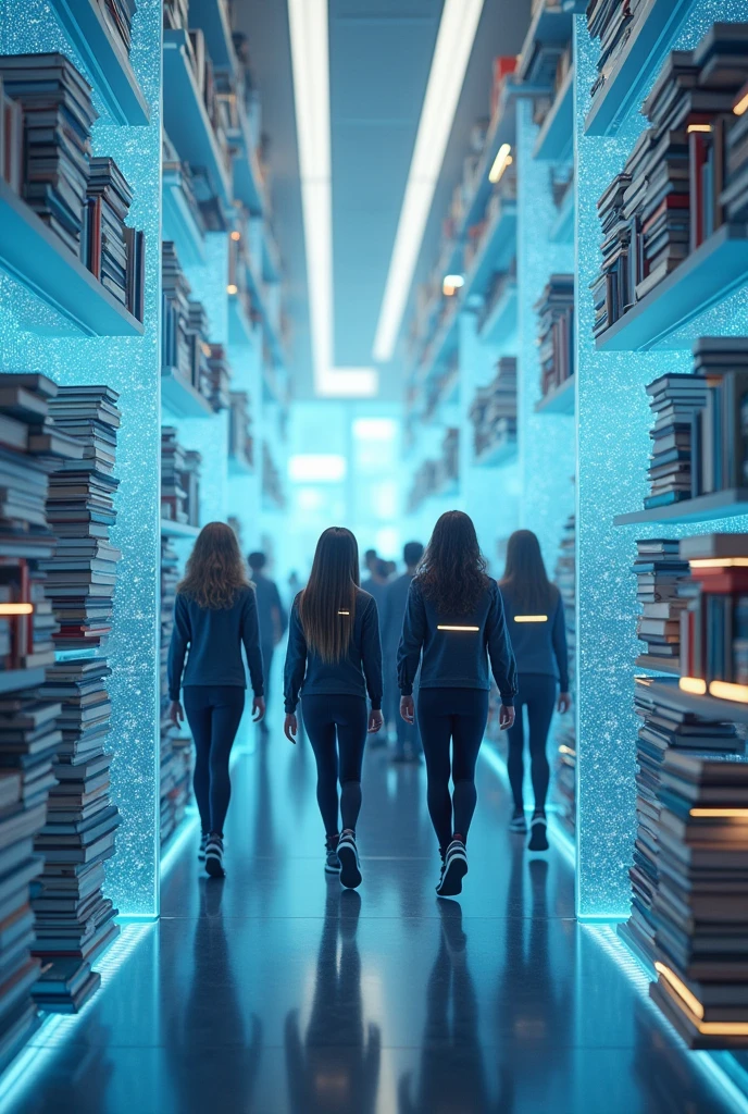 Digital Library in future have many students wear student uniform