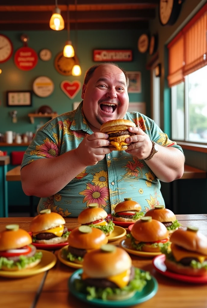 Show me a fat man
Give him a burger and eat
Give him 10 more burgers
