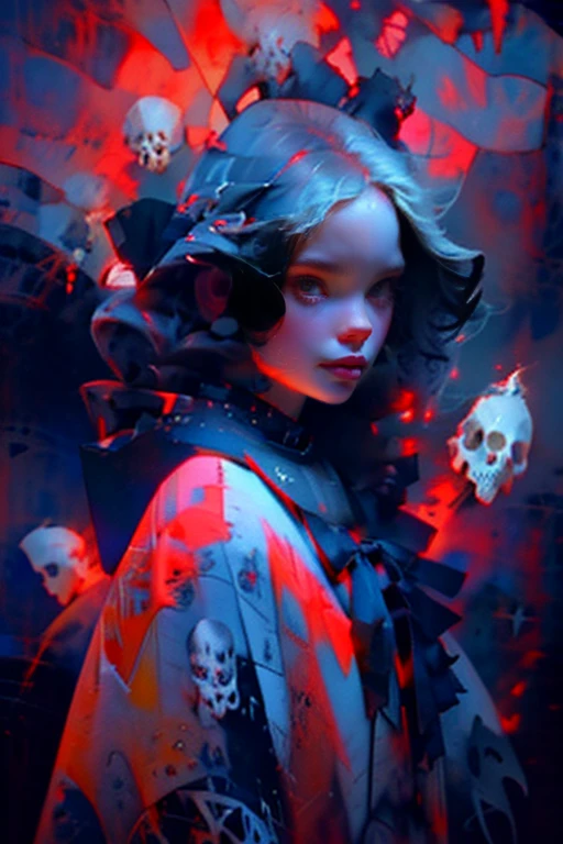 Высокое quality, 8K,masterpiece,illustration (Watercolor+Watercolor) Japanese-style, we use three colors(monochrome). One,1 woman\(grim Reaper,Cute,kawaii,Age 10 years,Hair color: white,to braid hair,dirty hair,dark eye color,big eyes,White skin,big smile,enjoy,whole body,wearing the black robe of the Grim Reaper,(BLACK HOOD),HOLDING THE BRAID,MISS,Flower hair decoration,White hair,(Case transparent:0.8),dynamic pose\),Background\((Black Sky:1.5),(skull:1.3),(withered flowers all over the land),(Red water)\), BREAK ,quality\(8K,wallpaper with extremely detailed computer graphics, masterpiece,a high resolution,top-quality,top-quality real texture skin,Hyperrealistic,increase resolution,RAW-фотографии,лучшее quality,very detailed,wallpaper\)
