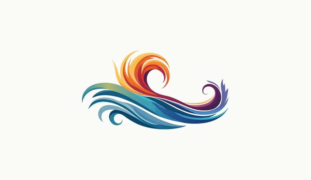 Design a logo，Design style reference midjourney，The overall picture is a combination of waves and a paintbrush