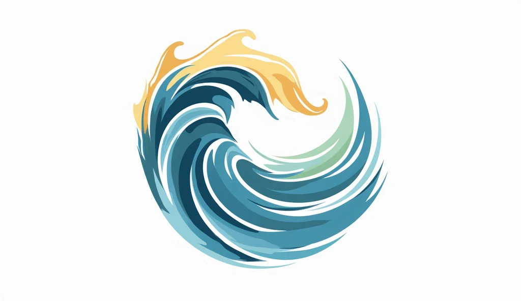 Design a logo，Design style reference midjourney，The overall picture is a combination of waves and a paintbrush