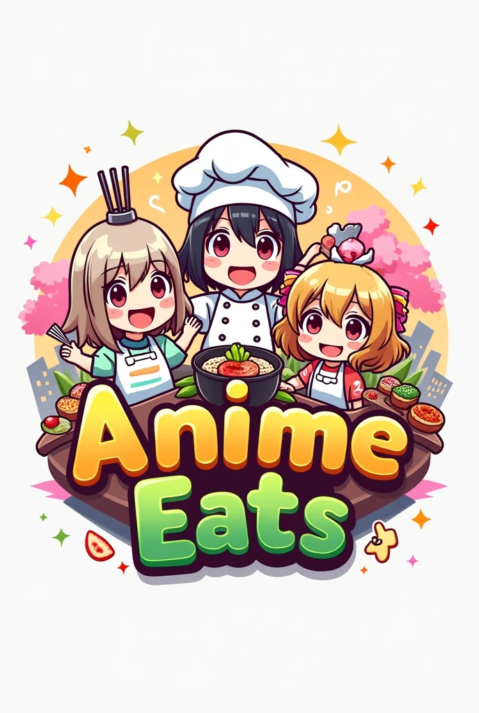 create logo options for the food court name: anime eats.