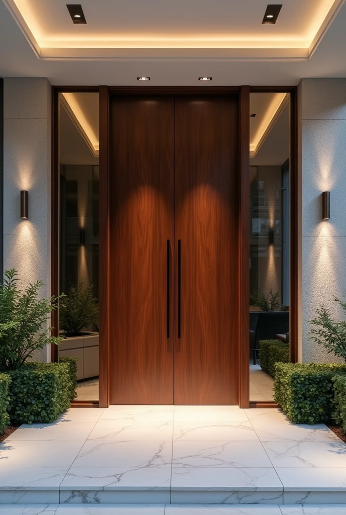 Double door with 2 windows either sides modern