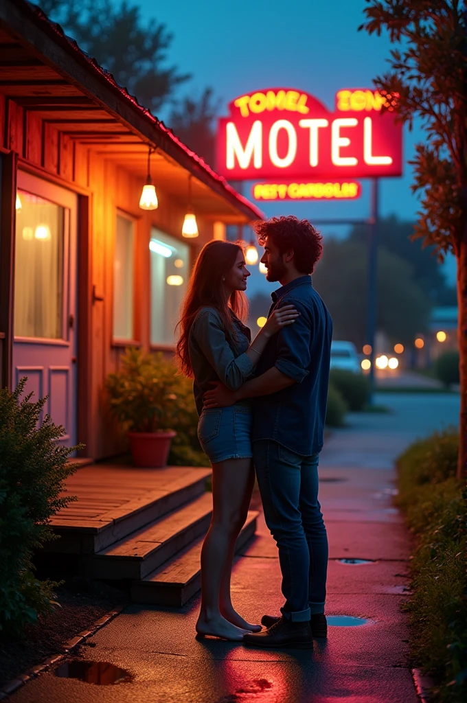 A man and a woman go to a motel together..