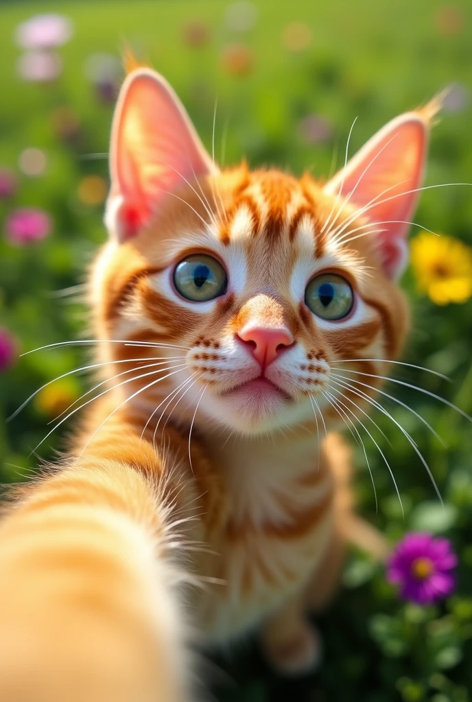 Orange Cat selfie and close up 