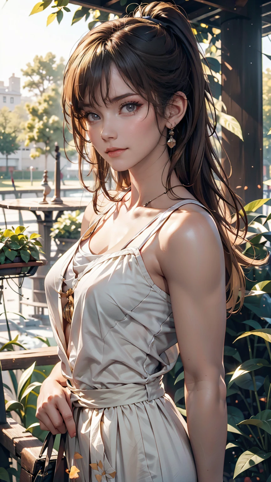 1girl, hand in panties, sundress, (best quality,4k,8k,highres,masterpiece:1.2),ultra-detailed,(realistic,photorealistic,photo-realistic:1.37),intricate details,beautiful detailed eyes,beautiful detailed lips,extremely detailed eyes and face,long eyelashes,warm lighting,soft pastel colors,serene,portrait, nsfw, skirt lift, (hand in panties)