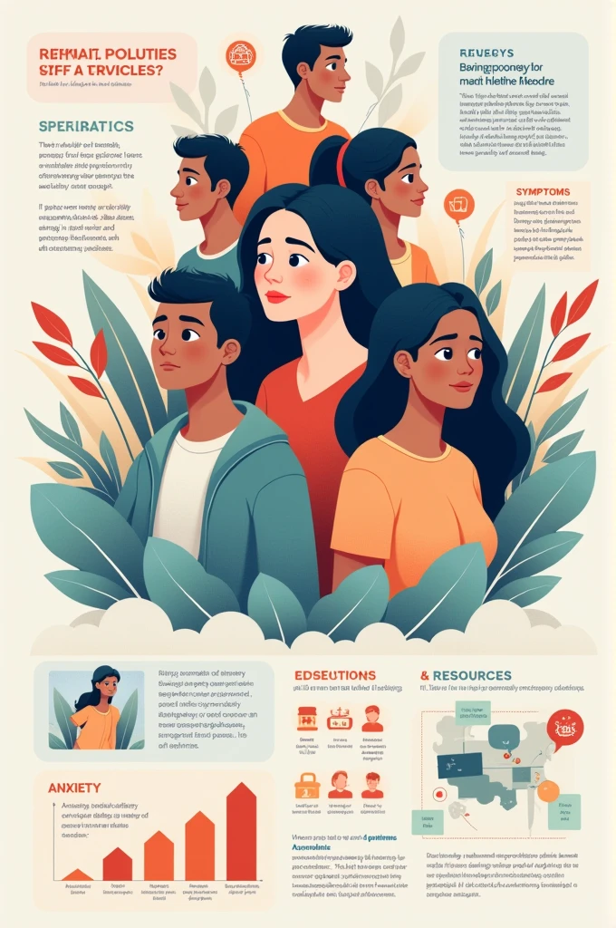 Generate me an simple infograpic design about mental health issues