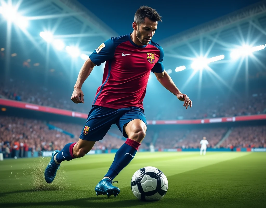 soccer player with ball poster