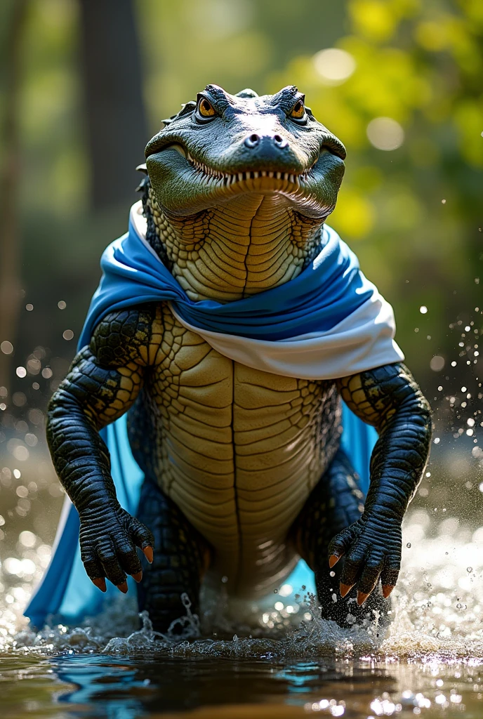 Israel flag on body builder crocodile
