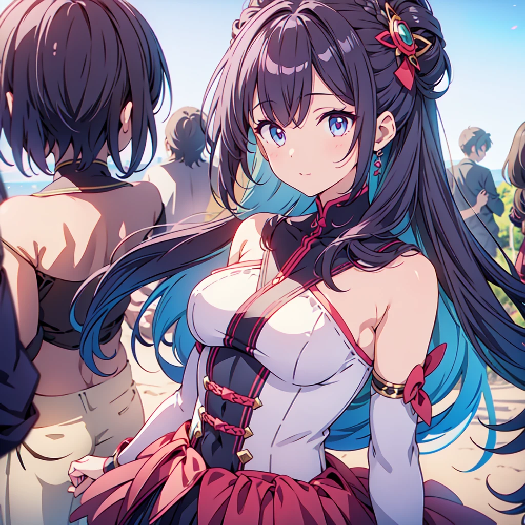 1girl,Unique hairstyle、Unique costumes、Bold colors、Free and best composition、
