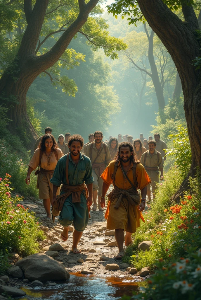 The villagers work together, overcoming obstacles and challenges, to reach the hidden spring.