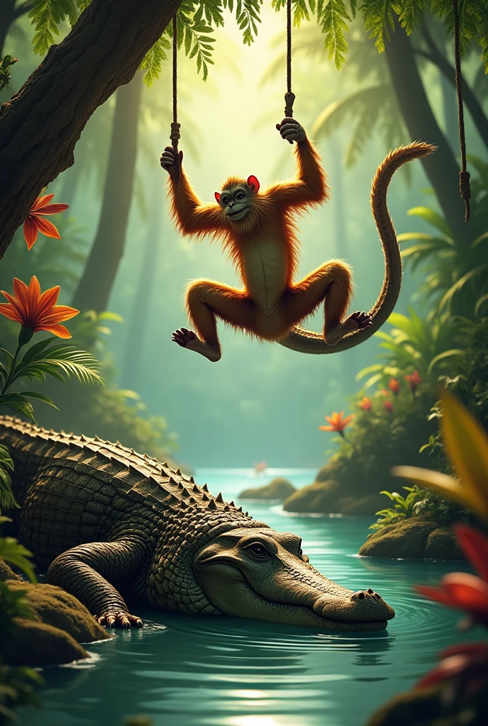 Crocodile and monkey 2