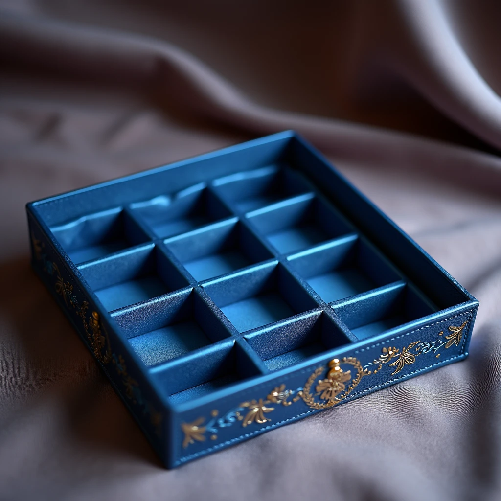 Blue exquisite gift box，9 slots，Luxury，Ultra-delicate，The theme is not virtualized