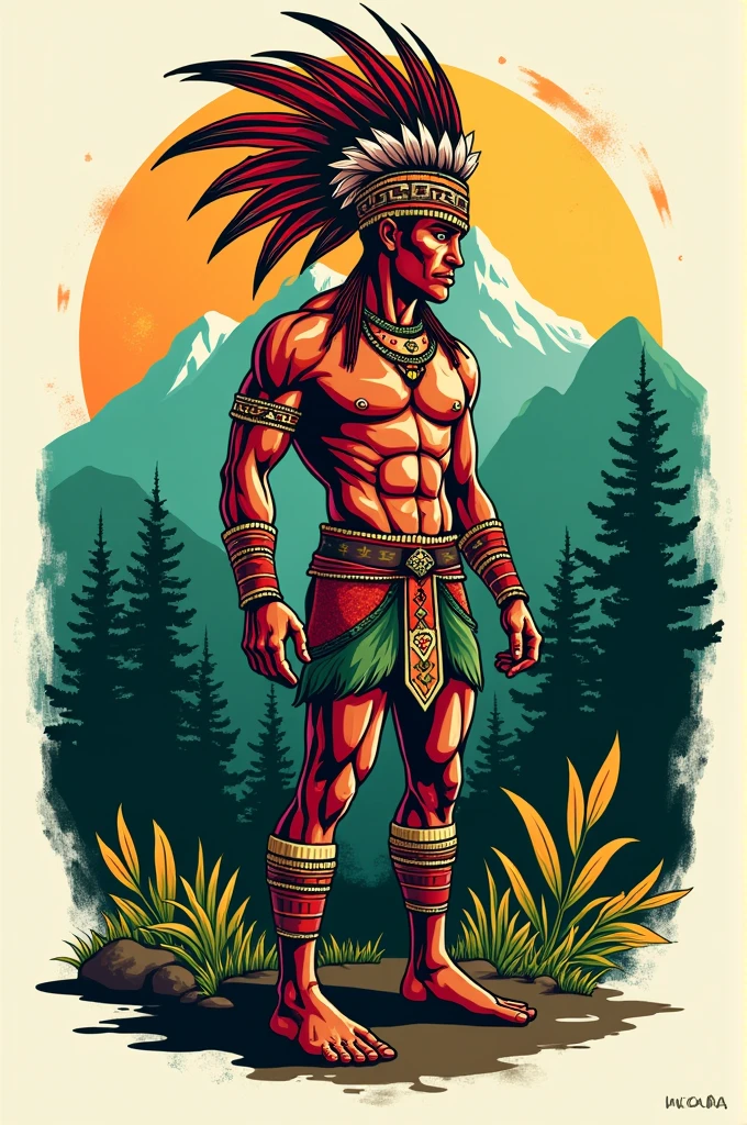 Create a sports logo with the name aldeia, indigenous theme
