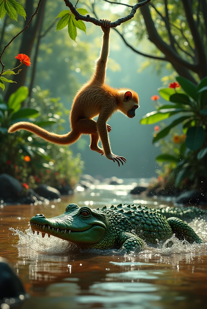 Crocodile and monkey 4