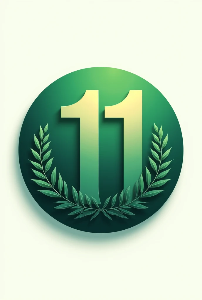 a creative round logo about the word " 11-reliability" in the shades of green with shadows but make the word reliability much bigger than the no. 11