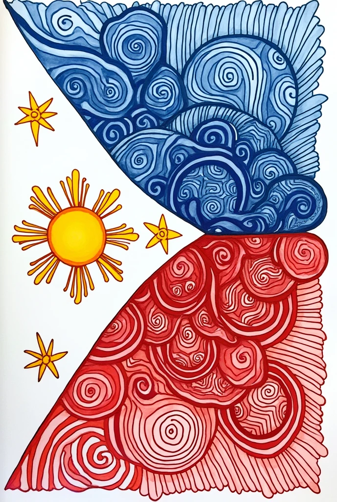 Create me an zentangle art with Philippine flag simple