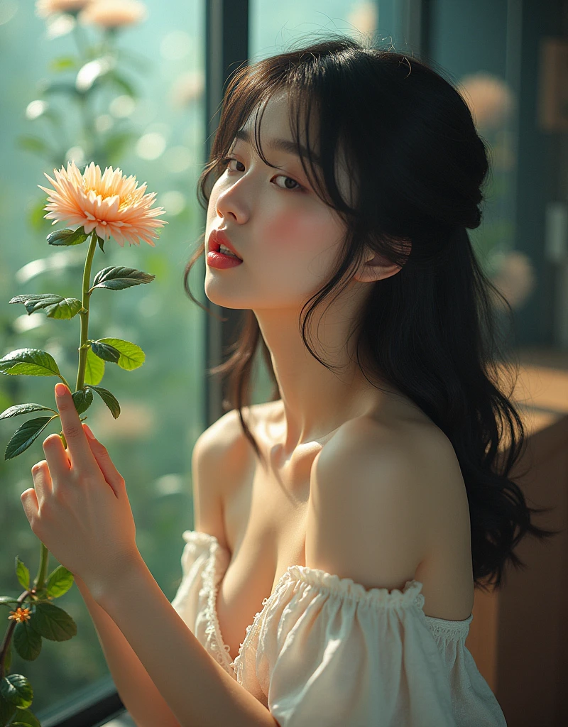 {{{{{3,318 trillion pixels high resolution, nsfw, Realistic scenery and lovely Japanese girl who is moaning madly as her nudity sexual masturbation that traces her sexual zone repeatedly with her fingers in a Cylindrical floral aquarium herbarium, thicken the lips look pretty, Her luminous clitoris, Boobs are fluffy and bouncy, Tits that get rounder bigger her deep tight cleavage}}}}}, {{{{{Erotic-romantic composition in which she does her first masturbation as her budding sexual desire is amplified more and more with the emotional drift of youth, detail of The panting face and voice of a neat and cheerful girl loved by everyone, Her nipples and romantic deep panting depicted in detail}}}}},{{{{{the Cylindrical floral aquarium herbarium filled with female hormones cause the innocent girl to flush her face remains a girl only her body changes rapidly Her tits bulge out and her cute blouse forms two beautiful mounds with tight cleavage, A neat girl who sitting and opens her crotch traces her crotch with her fingertips and with a moan experiences her first climax, It's too cute and innocent to see her go into her own world nipples out mouth open panting and freshly learned sexual masturbation as she climaxes over and over again, magical in a Cylindrical floral aquarium herbarium filled with oil, All the sexiness that's amplified inside her makes her gasp, her beautiful slender underbust, slender curvy cute waistline, an lewd fetish for lips and necks and waistlines, her clearer nip line from underbust to hips, gloomy straight long wig, thick vivid lips}}}}},{{Extremely detailed}}, {{{{{Heroine girl with a pure and innocent aura has an overly sensitive, sexually unused body}}}}}