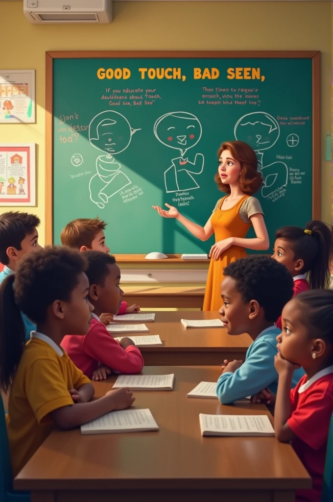 1. **"If you educate your daughters about 'Good Touch, Bad Touch,' then it's time to teach your sons 'Good See, Bad See'—becausevv how they view the world shapes how they treat it." Genrate a image putting above slong on it