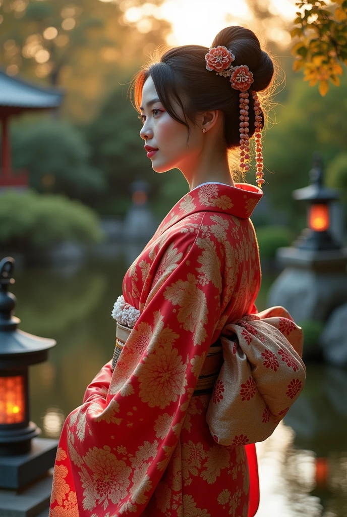 An Japanese woman in dress