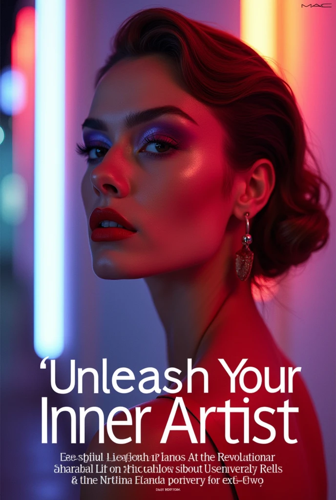 Mac cosmetic magazine cover page with sub heading qith cover titles