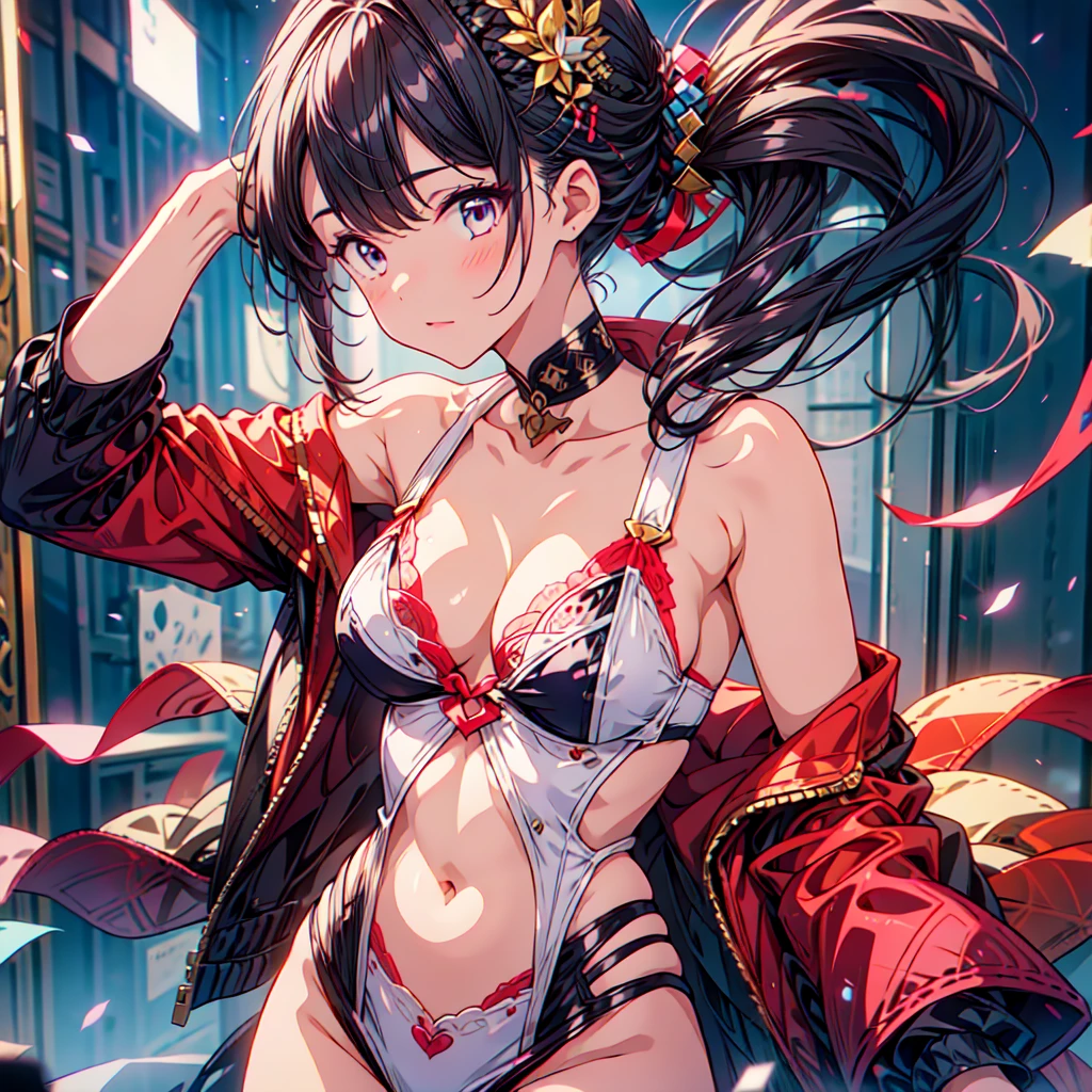 1girl,Perfect Anatomy、Unique hairstyle、Unique costumes、Bold colors、Free and best composition、Art that captivates the viewer、