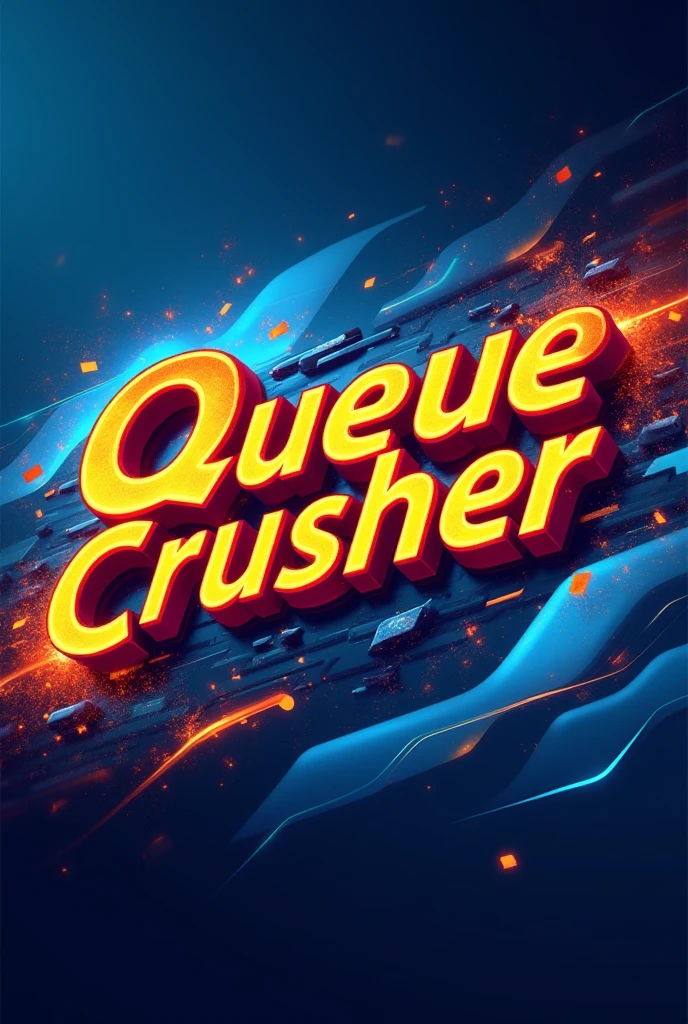 Queue Crusher logo with unique font.