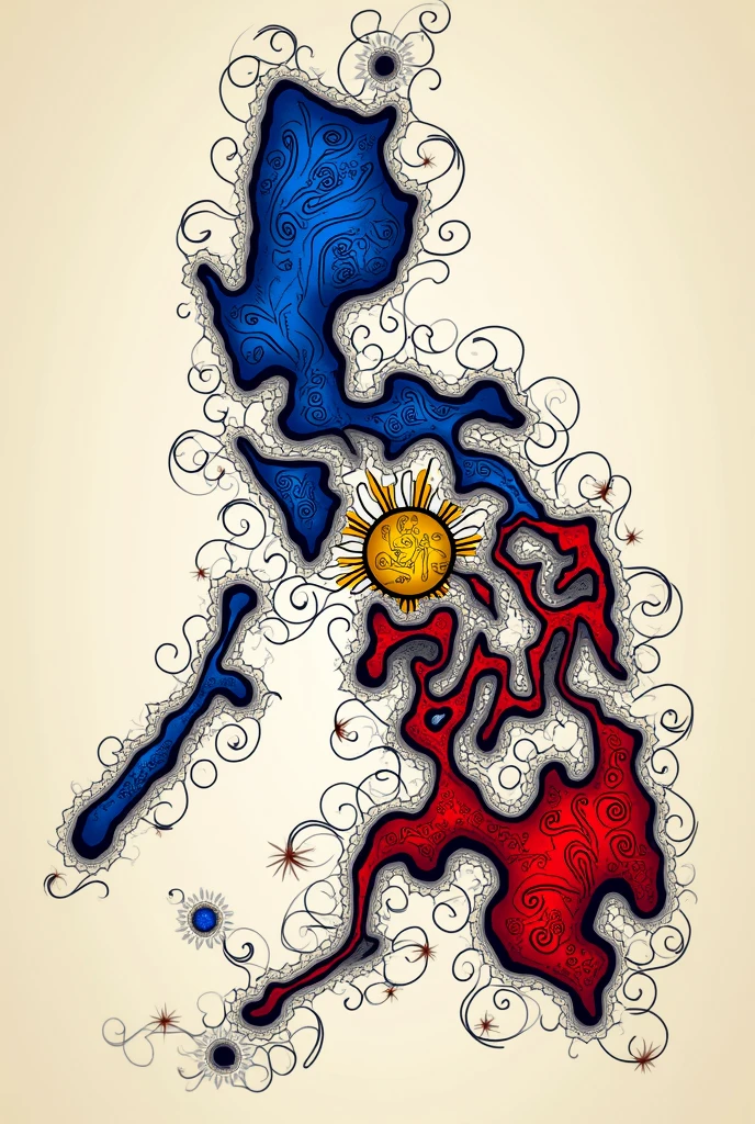 Create me an zentangle art with Philippine flag simple