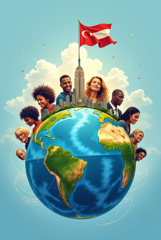Poster Concept: Interconnected World
Visuals:
* A globe at the center, representing globalization.
* Overlapping images of diverse people , symbolizing the nation.
* A building or flag representing the state, emerging from the globe.
* Connecting libes between these elements , emphasizing interdependence.
Remember: The design should be visually appealing and easy to understand, conveying the message effectively.