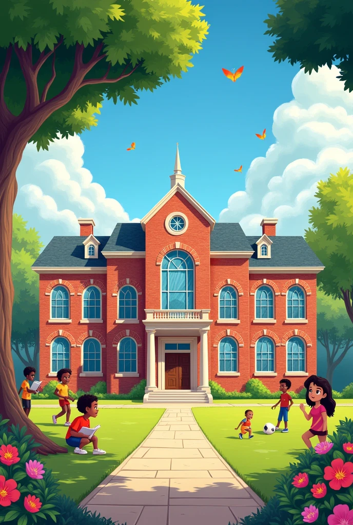 My school beautiful school drawing