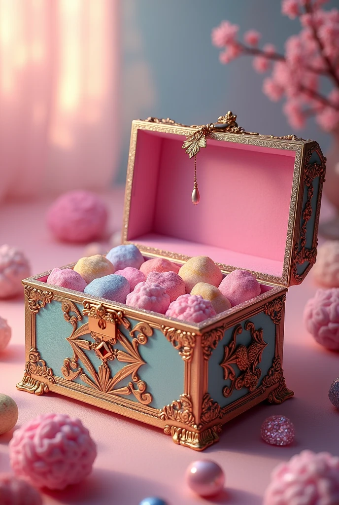 9-Grid Exquisite Treasure Box，Rainbow candy color scheme，Luxury, High-End, Refined，Pandora's Box