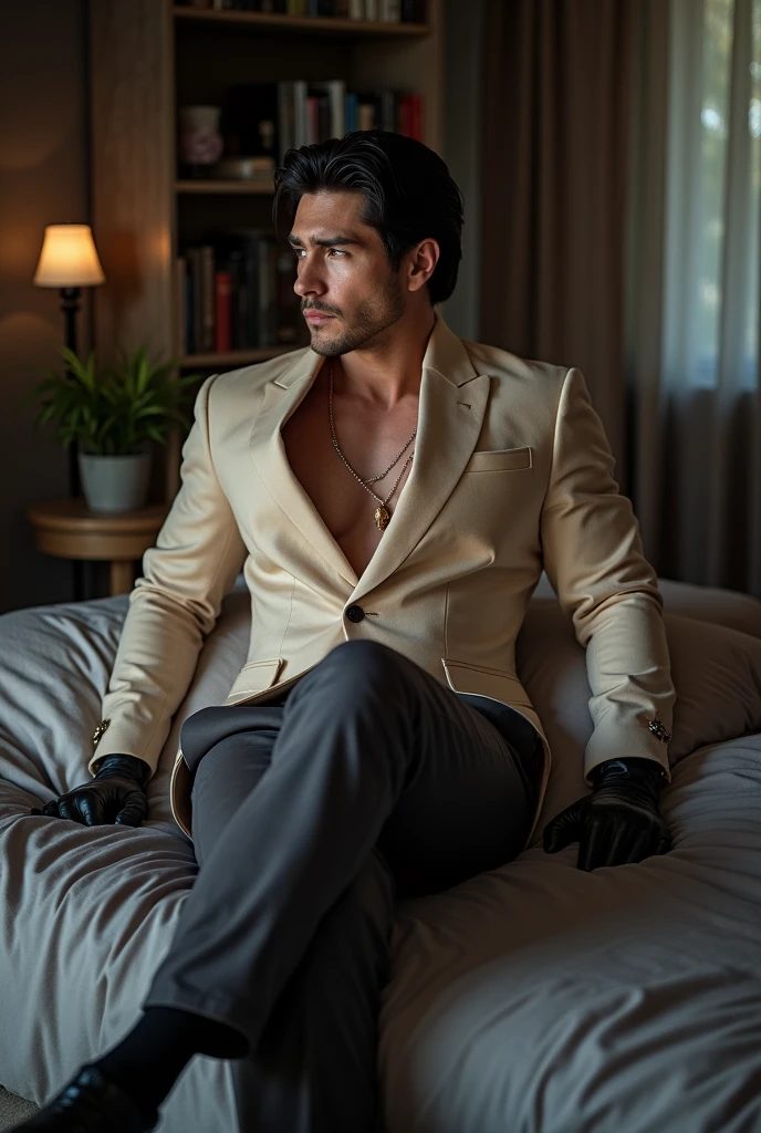 40 years,gentleman handsome korean ,daddy,"Shiny costume",naked, tie, , shiny satin trousers,dark gray satin fabric ,Daddy lie down on the bed,in theoffice,"large muscle" ,black hair,,masculine,strong man,the boss is,Beautiful,,leather gloves,depraved dad,Look straight ahead,Dad is Beautiful,Dad is Beautiful, Dad is "big horny daddy"