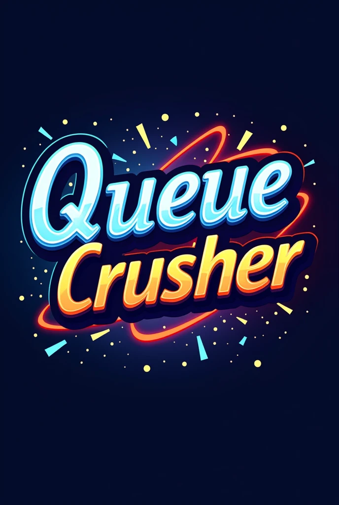 Queue Crusher logo with aesthetic font