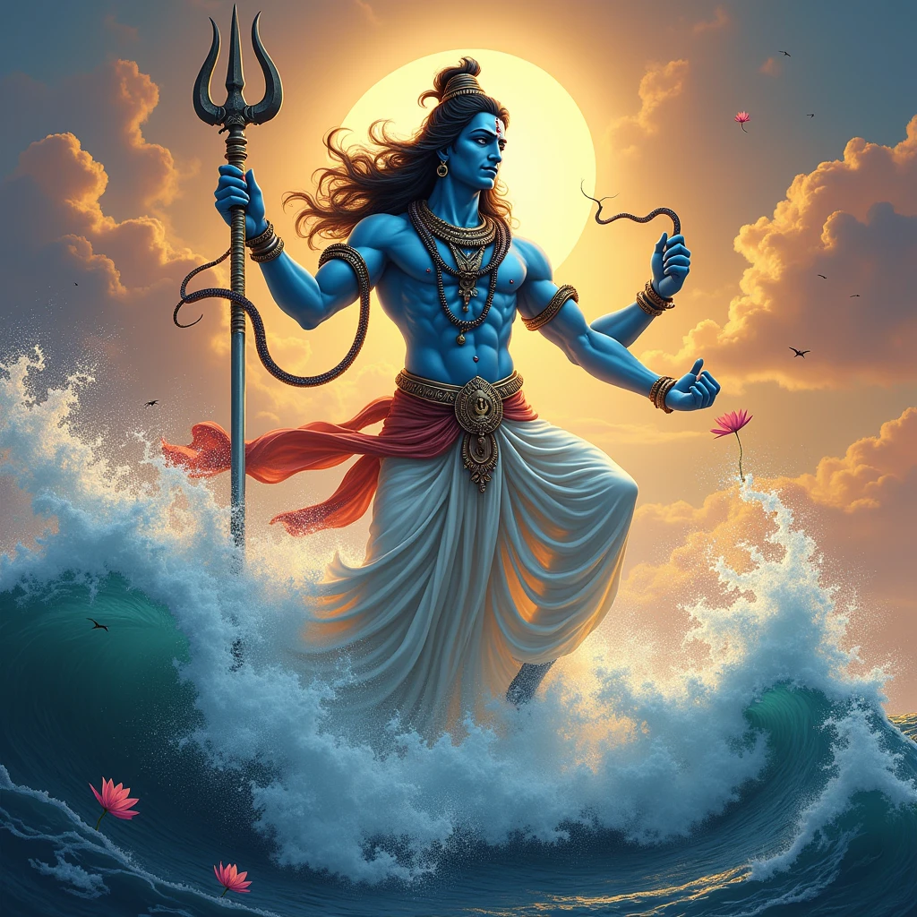 mahadev in the sea