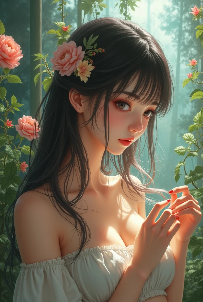 {{{{{3,318 trillion pixels high resolution, nsfw, Realistic scenery and lovely Japanese girl who is moaning madly as her nudity sexual masturbation that traces her sexual zone repeatedly with her fingers in a Cylindrical floral aquarium herbarium, thicken the lips look pretty, Her luminous clitoris, Boobs are fluffy and bouncy, Tits that get rounder bigger her deep tight cleavage}}}}}, {{{{{Erotic-romantic composition in which she does her first masturbation as her budding sexual desire is amplified more and more with the emotional drift of youth, detail of The panting face and voice of a neat and cheerful girl loved by everyone, Her nipples and romantic deep panting depicted in detail}}}}},{{{{{the Cylindrical floral aquarium herbarium filled with female hormones cause the innocent girl to flush her face remains a girl only her body changes rapidly Her tits swell and she leans forward unable to support her own tits as her blouse encircles and forms two beautiful mounds, A neat girl who traces her crotch with her fingertips and with a moan experiences her first climax, It's too cute and innocent to see her go into her own world nipples out mouth open panting and freshly learned sexual masturbation as she climaxes over and over again, magical in a Cylindrical floral aquarium herbarium filled with oil, All the sexiness that's amplified inside her makes her gasp, her beautiful slender underbust, slender curvy cute waistline, an lewd fetish for lips and necks and waistlines, her clearer nip line from underbust to hips, gloomy straight long wig, thick vivid lips}}}}},{{Extremely detailed}}, {{{{{Heroine girl with a pure and innocent aura has an overly sensitive, sexually unused body}}}}}