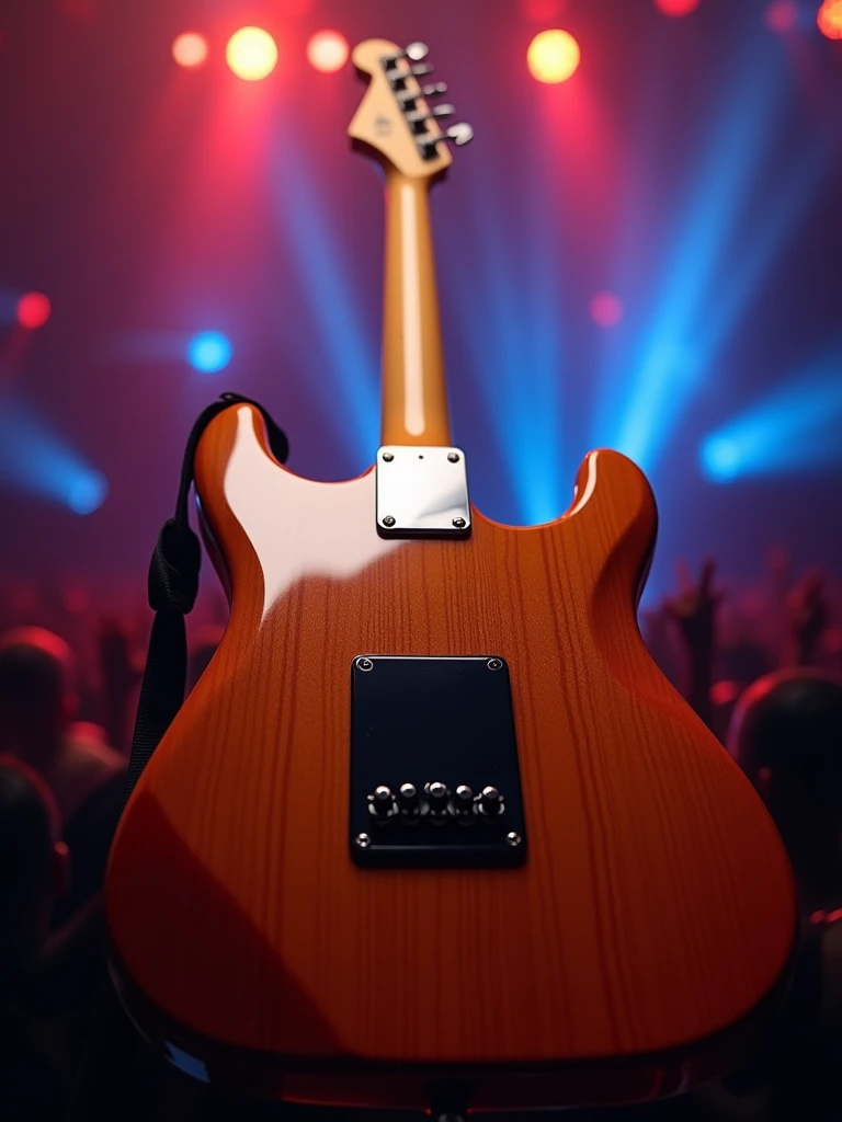 do an wallpaper for smartphone of eletronic guitar from fender back, with maple scale and black shield
