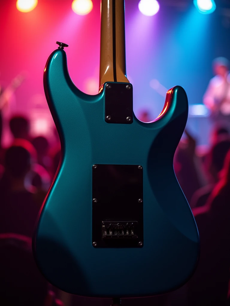 do an wallpaper for smartphone of eletronic guitar from fender back, with maple scale and black shield