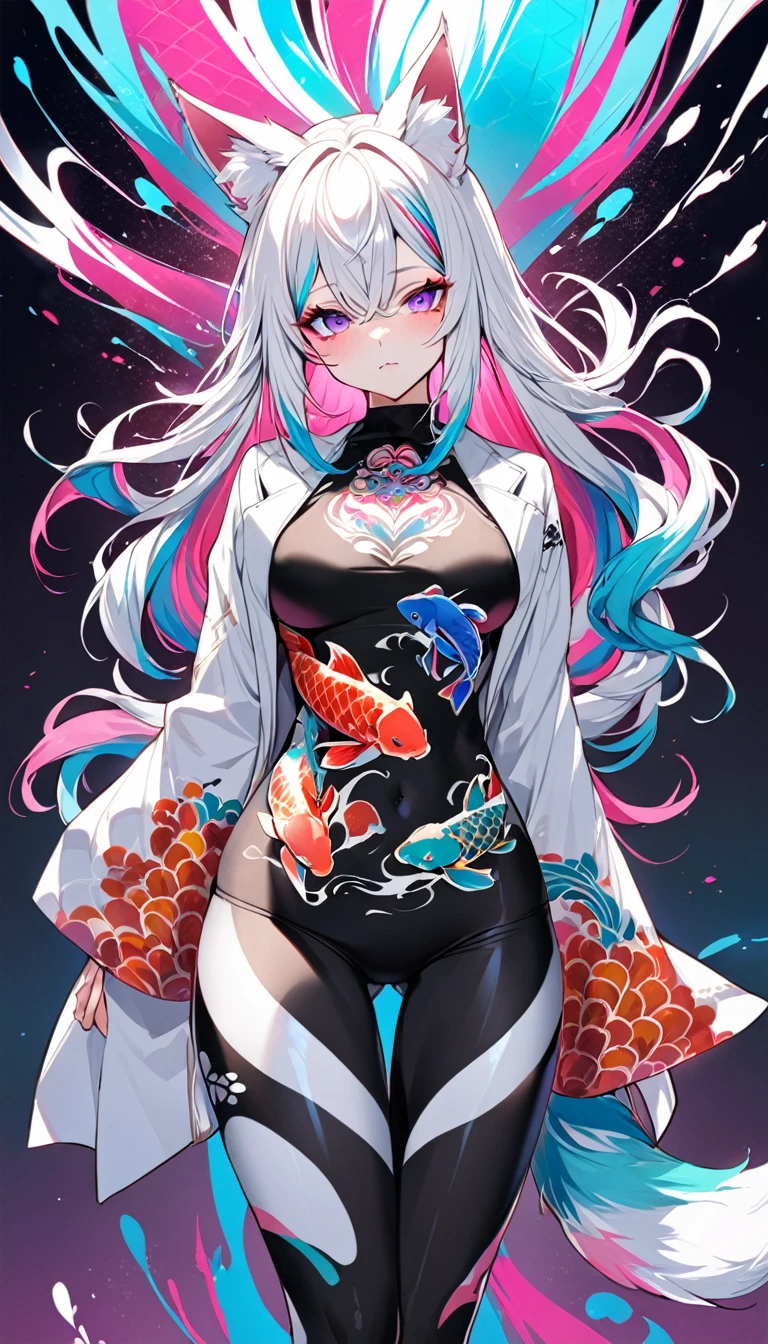 Transformed into a white snake, smiling