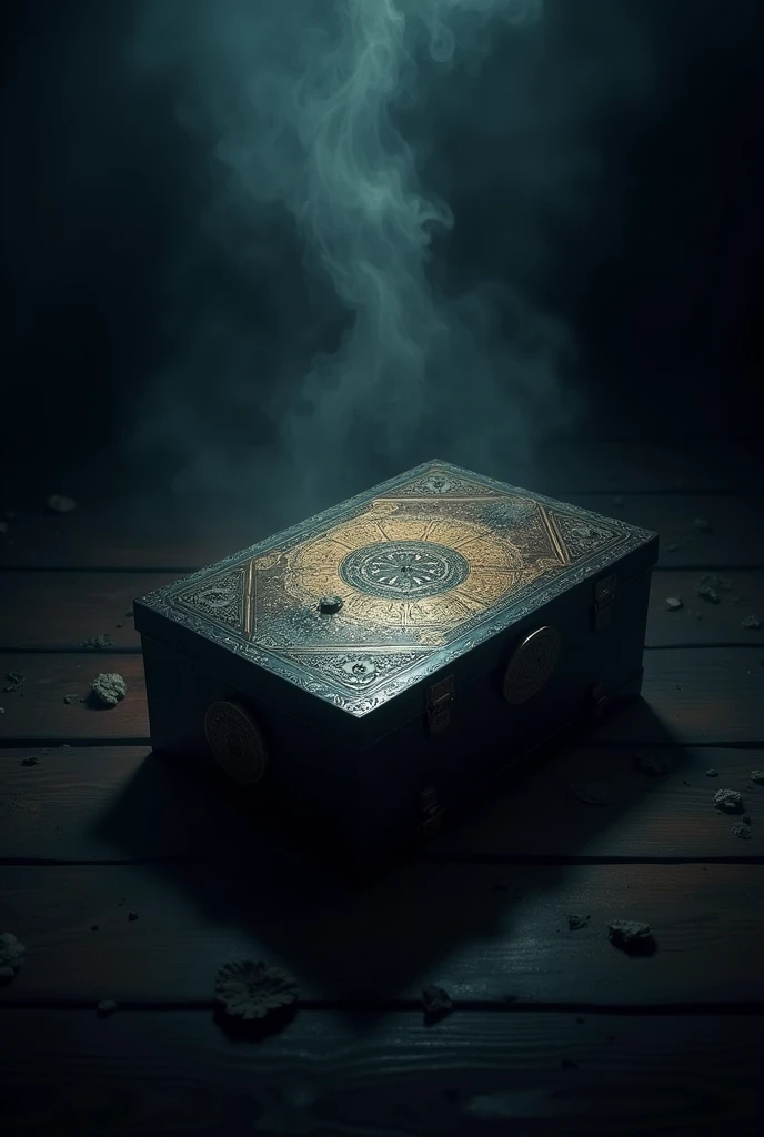 a mystry box with dark background 