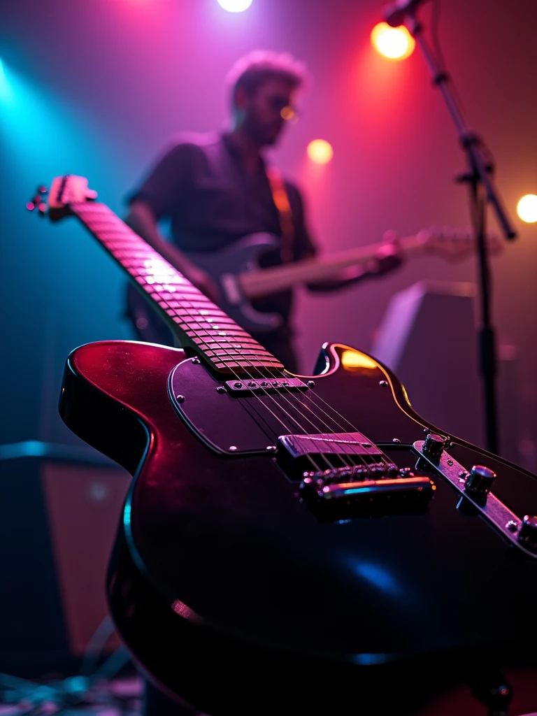do an wallpaper for smartphone of eletronic guitar from fender black, with maple scale and black shield -imagine - (100%)