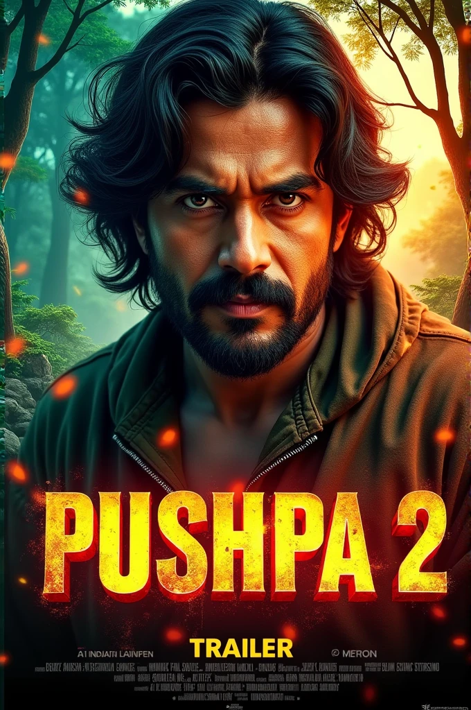 Eye-Catching Thumbnail with high-quality, vibrant images with bold text to grab attention. for pushpa 2 trailer