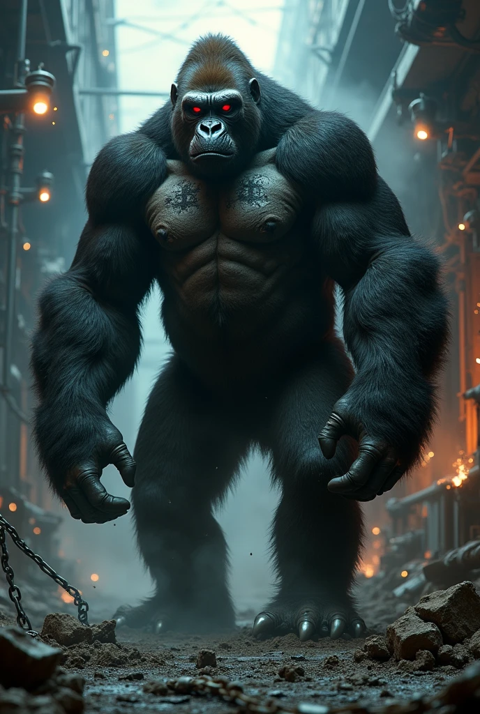 Create a villain, a modified intelligent gorilla, bigger than the others, and cells from a gigantopithecus on the side of the Nazis.