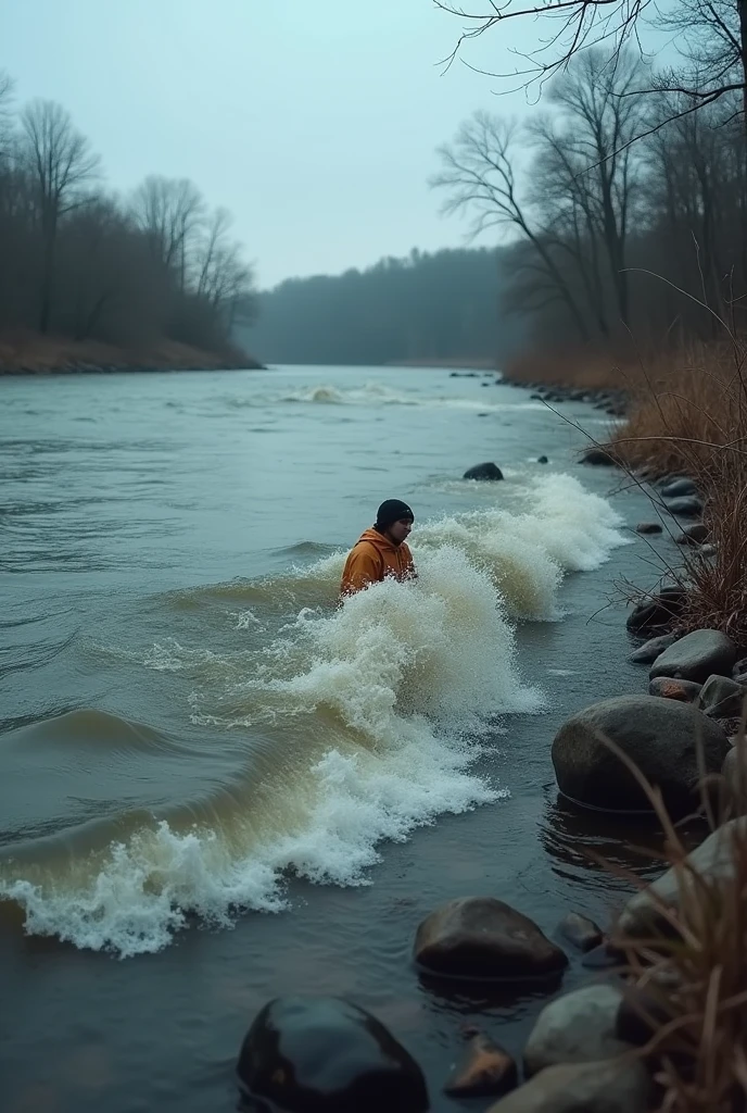 TV news report, two teen boys drowned in the river, Television, news report, 
