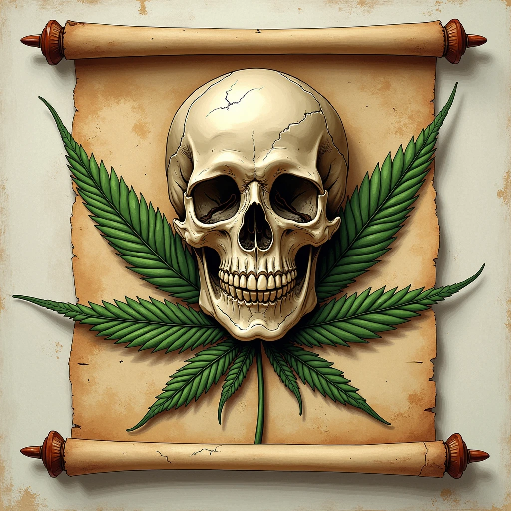 Team Theme: Addiction to drugs, alcohol, and weed

Logo Concept: A skull smoking weed

Design Elements:

Skull: The central element of the logo should be a skull, representing a hardcore, edgy, and intense theme.
Smoking Weed: The skull should be depicted smoking weed, with visible smoke swirling around.
Cigarette: Incorporate a cigarette in the other side of the skull's mouth, with smoke blending with the weed smoke.
Drug References:
Pills: Include scattered pills around the skull or integrated into the background.
Syringes: Position syringes to form crossbones behind the skull or incorporate them into the overall design.
Powder Lines: Subtle lines representing drug powder could be integrated along the edges or background.
Alcohol References:
Bottles: Add broken bottles or bottles pouring liquid around the skull.
Caps: Bottle caps can be used as design elements or incorporated into the skull's eyes.
Cannabis Leaves: Include cannabis leaves subtly in the design, either in the background or intertwined with other elements.
Typography: Bold, gritty, and slightly distressed fonts should be used for the team name and player names if included.
Mood and Tone: The overall mood should be rebellious, gritty, and bold, reflecting the intense and sometimes destructive nature of addiction.

Additional Notes: Ensure the design is edgy and provocative but remains respectful and avoids glamorizing addiction. The logo should be memorable and instantly recognizable.

Deliverables:

High-resolution logo file in multiple formats (PNG, JPEG, SVG)
A monochrome version of the logo
A brief description of the design elements and their significance
