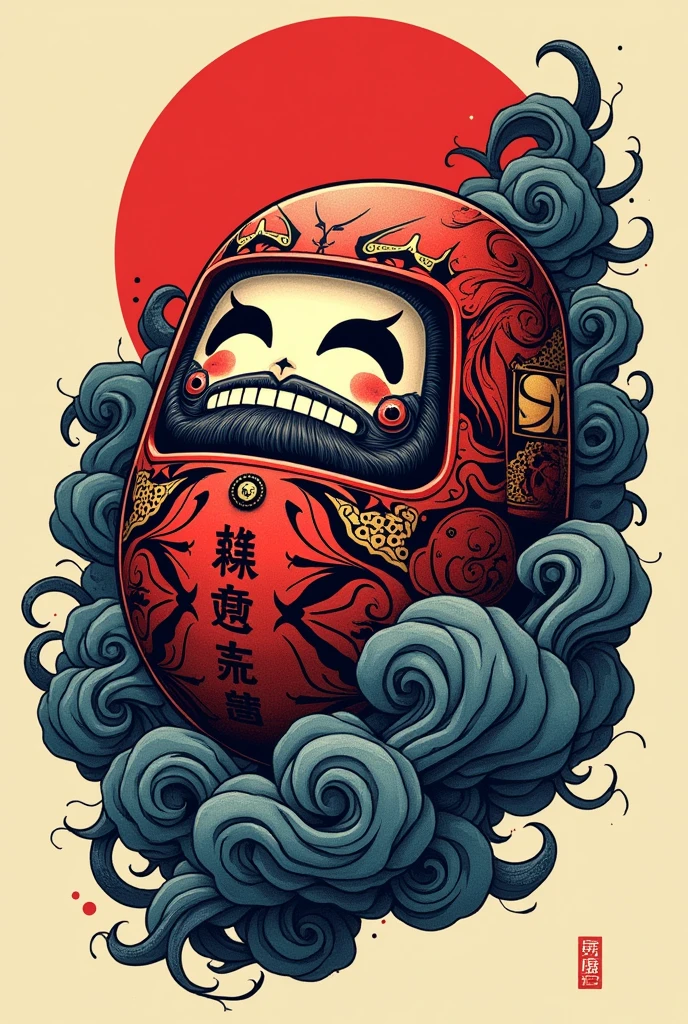 Daruma doll tattoo designs. Unique, badass and cool
